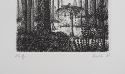 François HOUTIN : L’entrée en forêt - Gravure Originale Signée 2