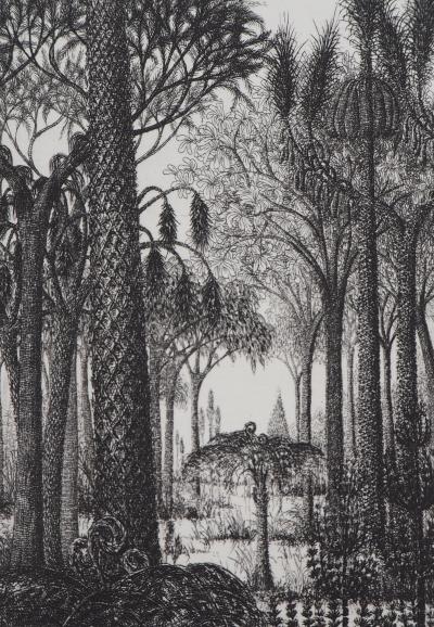 François HOUTIN : L’entrée en forêt - Gravure Originale Signée 2