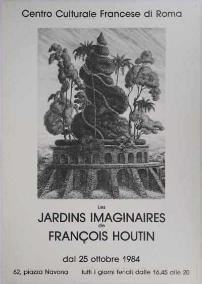 François HOUTIN - The imaginary gardens, 1984 - original vintage poster 2