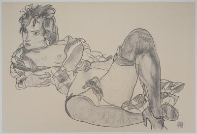 Egon SCHIELE (d’après) : Nu provocant - Lithographie Signée 2