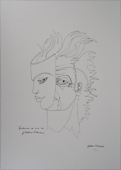 Jean MARAIS : Quand les masques tombent - Lithographie Originale Signée 2
