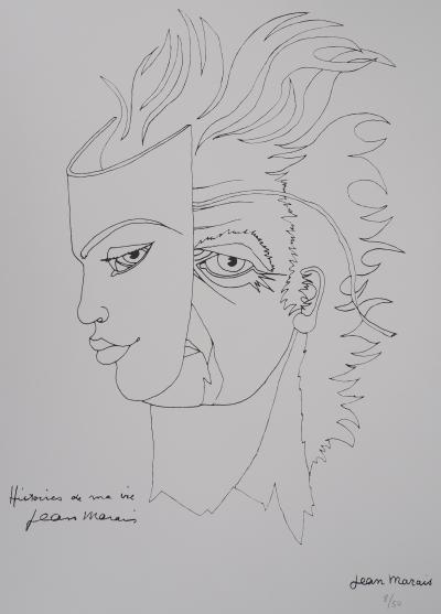 Jean MARAIS : Quand les masques tombent - Lithographie Originale Signée 2
