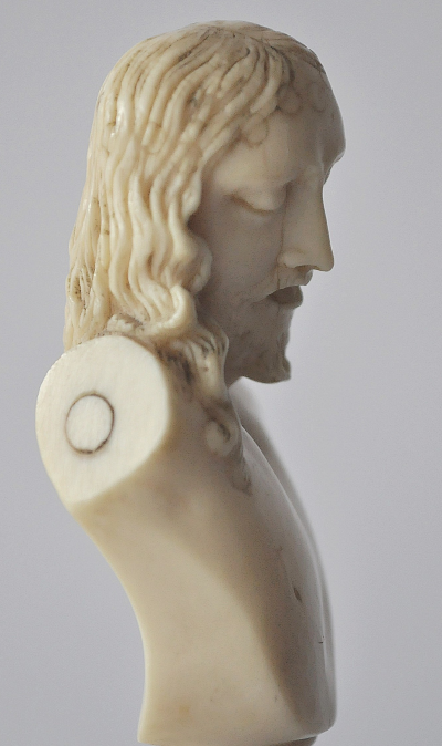 Buste de Christ sculpté en ivoire - XIXe siècle 2