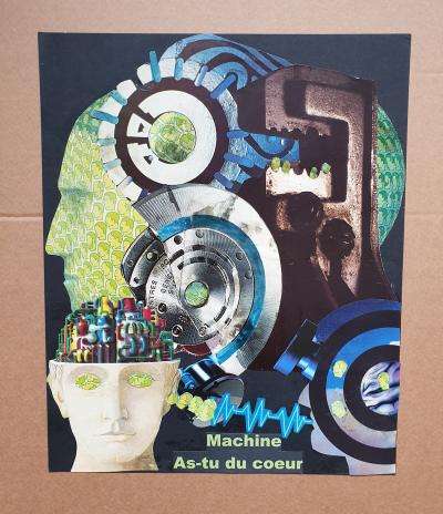 Elisa CASBAS - Machine as tu du coeur, 2018 - Collage sur papier 2