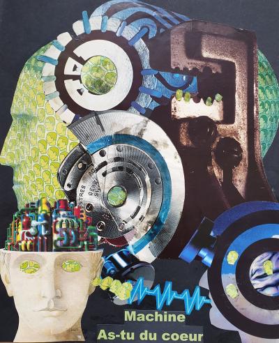 Elisa CASBAS - Machine as tu du coeur, 2018 - Collage sur papier 2