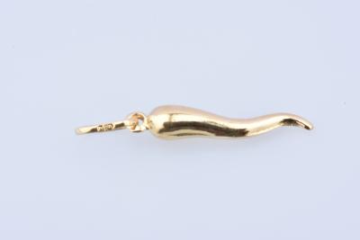 Pendentif petite corne d’abondance en or jaune 18 carats (750 millièmes). 2