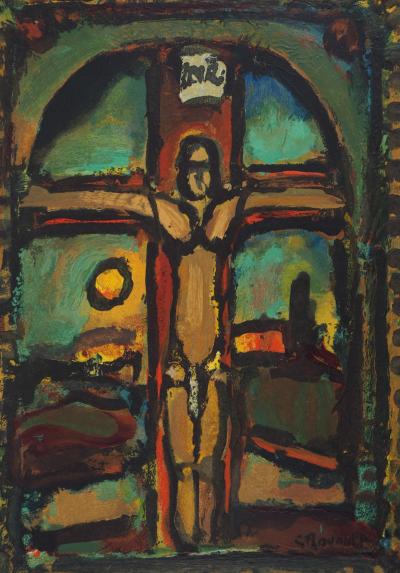Georges ROUAULT - Crucifixion - Wood engraved and embossed Signed 2