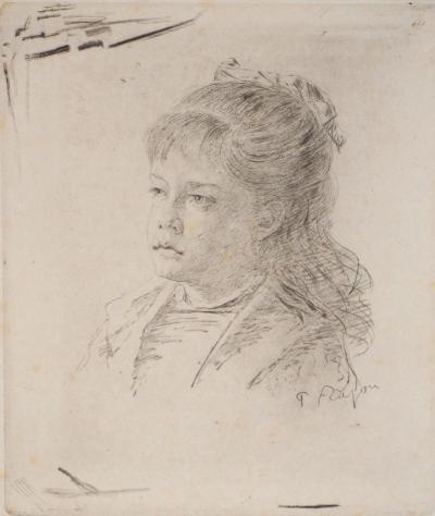 Paul Adolphe RAJON : Portrait féminin - Gravure originale signée 2
