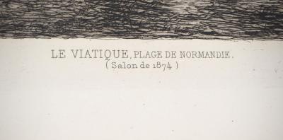 Maurice POIRSON : Le viatique, plage de Normandie - Eau forte originale signée 2