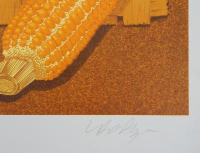 Victor VASARELY : Bouddha, Vie en jaune - Lithographie Originale Signée 2