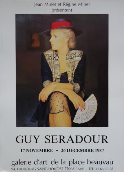 Guy SERADOUR : Femme à l’éventail, 1987 - Affiche d’art 2