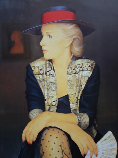 Guy SERADOUR : Femme à l’éventail, 1987 - Affiche d’art 2