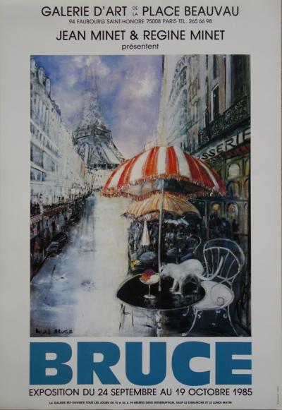 MICHEL BRUCE : Chat à la Tour Eiffel, 1985 - Affiche 2