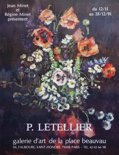 Pierre LETELLIER : Bouquet champêtre, Galerie Beauvau, 1991 - Affiche 2