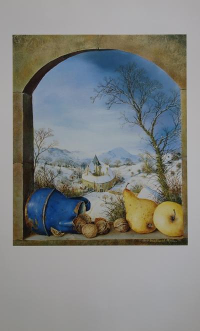 Albert DRACHKOVITCH THOMAS :  Paysage d’hiver, Galerie Beauvau  (affiche d’art) 2