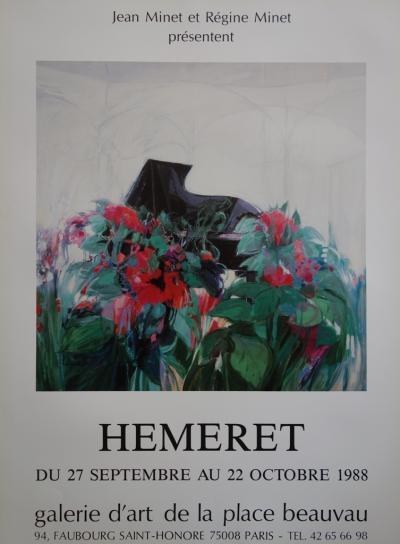 Claude HEMERET : Piano au bouquet, 1988 (affiche d’art) 2