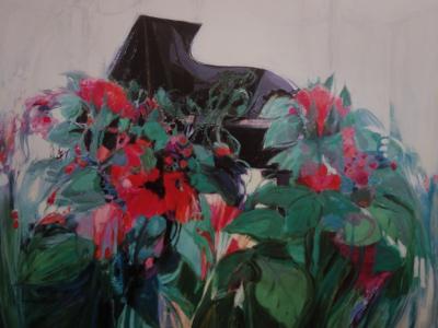 Claude HEMERET : Piano au bouquet, 1988 (affiche d’art) 2