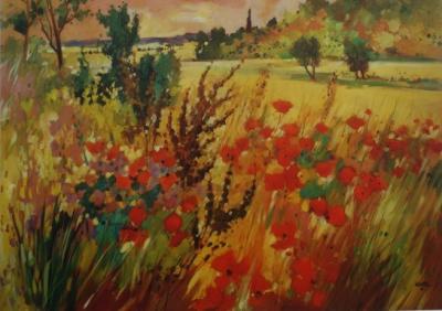 Georges HOSOTTE : Bourgogne, Beaux Jours, 1989, Affiche d’art 2