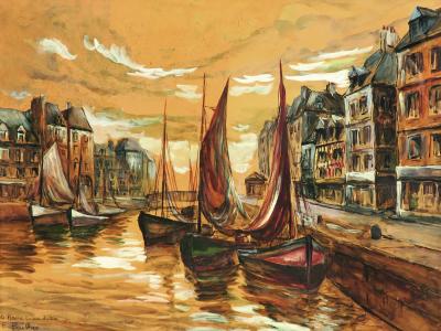 Fred PAILHES 1902-1991 Le Havre, bassin du Roi 2