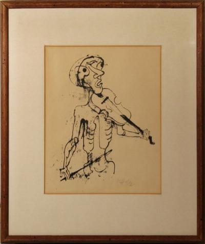 Karl Hofer - Le Violonniste, 1948 - Lithographie signée 2