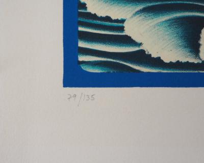 Victor VASARELY : Vie en bleu - Lithographie Originale Signée 2