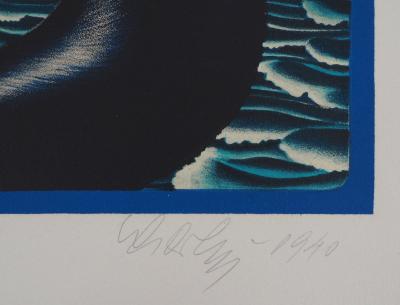 Victor VASARELY : Vie en bleu - Lithographie Originale Signée 2