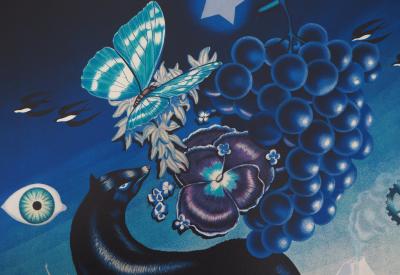 Victor VASARELY : Vie en bleu - Lithographie Originale Signée 2