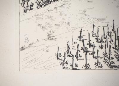 Henri Alexandre SAFFREY : Un belvédère - Gravure originale signée 2
