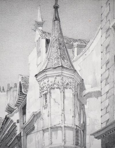 Thomas Shotter BOYS : Maison de l’amiral Coligny à Paris - Lithographie originale signée 2