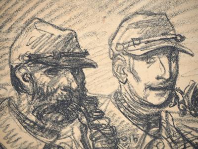 Théophile Alexandre STEINLEN : Officiers à la pipe et à la rose - Lithographie originale signée 2