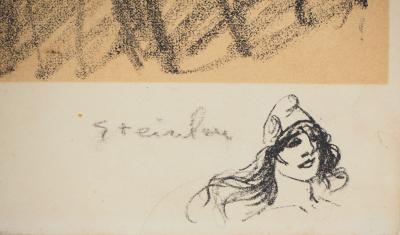 Théophile Alexandre STEINLEN : Officiers à la pipe et à la rose - Lithographie originale signée 2