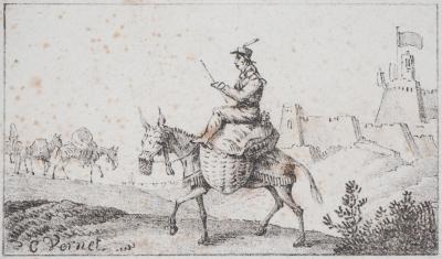 Charles-Antoine VERNET : Croquis de chevaux - Quatre lithographies originales signées 2