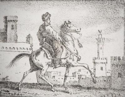 Charles-Antoine VERNET : Croquis de chevaux - Lot de 5 Lithographies originales signées 2
