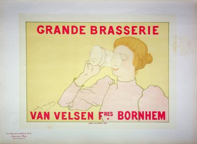 Armand RASSENFOSSE : Amatrice de bière, 1895 - Lithographie originale signée 2