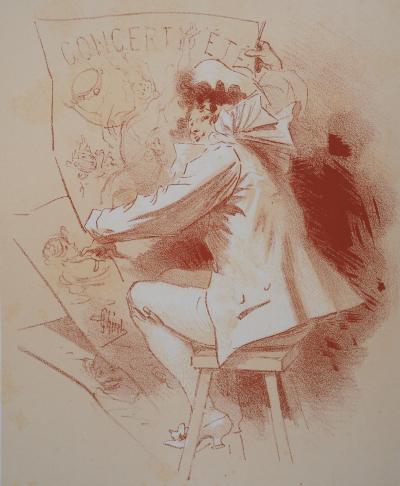 Jules CHERET - Joyeux artiste, 1895 - Lithographie originale signée 2