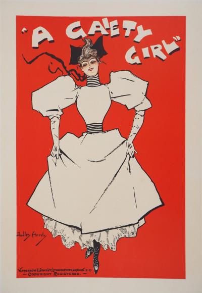 Dudley HARDY - Fille gaie, 1895 - Lithographie originale signée 2