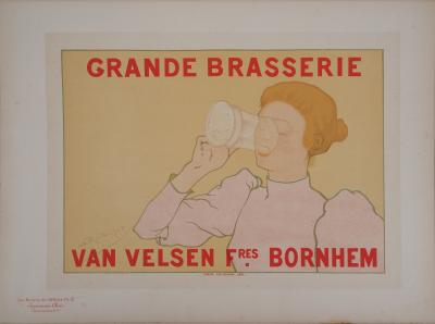 Armand RASSENFOSSE : Amatrice de bière - Lithographie originale signée, 1895 2