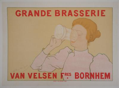 Armand RASSENFOSSE : Amatrice de bière - Lithographie originale signée, 1895 2