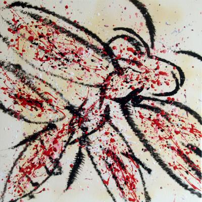 HAYVON - libellule abstrait pop ART - Peinture signée 2