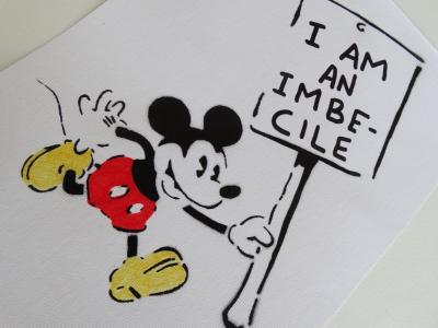 BANKSY (after) - I am an IDIOT, Souvenir of Dismaland - Spray paint on canvas 2