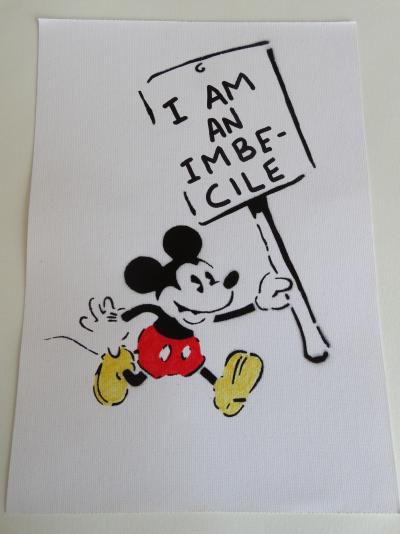 BANKSY (after) - I am an IDIOT, Souvenir of Dismaland - Spray paint on canvas 2