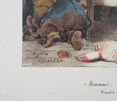 Nicolas Toussaint CHARLET : Le mal de tête - Lithographie signée 2