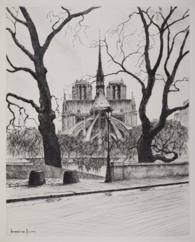 Maxime JUAN : Vue de Notre-Dame - Gravure Originale Signée 2
