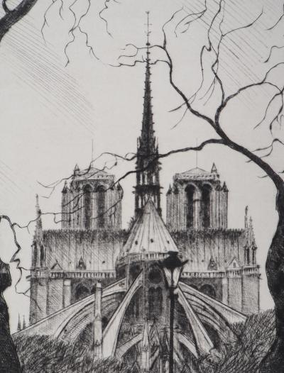 Maxime JUAN : Vue de Notre-Dame - Gravure Originale Signée 2