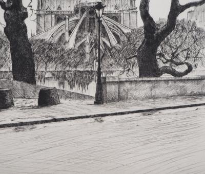 Maxime JUAN : Vue de Notre-Dame - Gravure Originale Signée 2