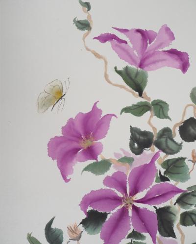 Diana COOK : Composition florale - Dessin à l’aquarelle Signé 2