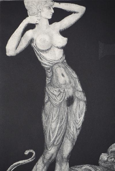 Ernst FUCHS : Femme au lion - Gravure originale signée 2
