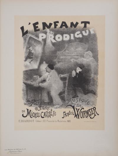 Adolphe WILLETTE - Enfant prodigue, 1895 - Lithographie originale signée 2