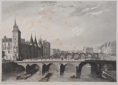 ROUARGUE frères : Paris, Le pont au change - Gravure 2