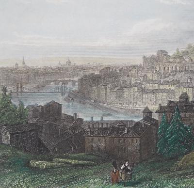 ROUARGUE frères : Vieux Lyon et Quais du Rhone - Gravure 2